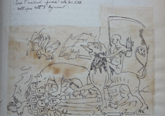 Rappresentazione della morte ricalcata da un'opera di D'Agincourt