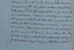 Pagina con segni di matita blu posti da Carducci