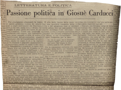 Articolo di giornale: passione politica in Giosuè Carducci