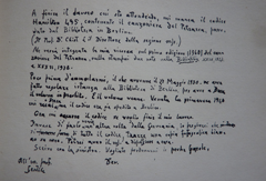 Minuta della lettera indirizzata a Giovanni Gentile scritta con grafia post paralisi