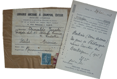 Lettera con busta dell'editore francese Edouard Champion