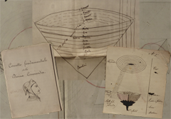 Fascicolo con ricerche sulla Divina Commedia e disegni del Paradiso