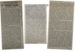 Recensione al libro La mirabile visione di Pascoli, ritagliata dal Giornale d'Italia del 3 febbraio 1902