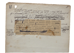 Carta con appunti sulla cronologia dei sonetti e sul loro ordinamento