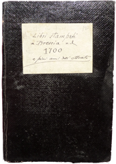 Quaderno con elenco dei libri stampati a Brescia nel 1700 e a inizio Ottocento