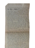Ritaglio di giornale con articolo che approfondisce il rapporto tra esistenza umana e teatralità